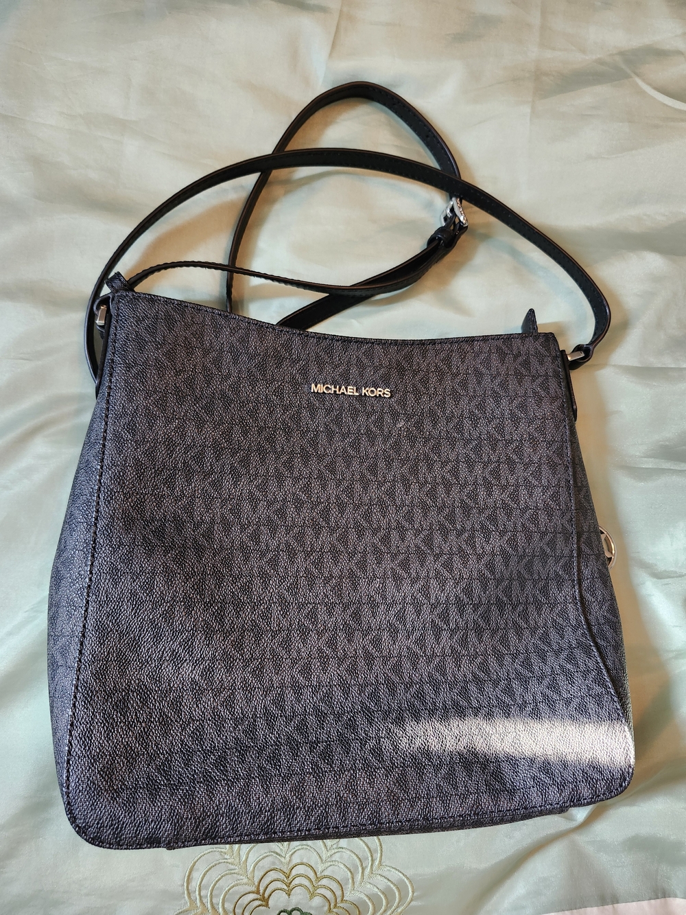 Michael Kors Monogram Crossbody Bag in Black